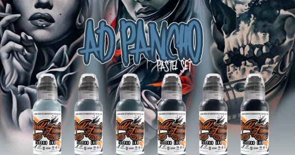 World Famous - A.D. Pancho Pastel Grey Set, 4oz - Tattoo Ink